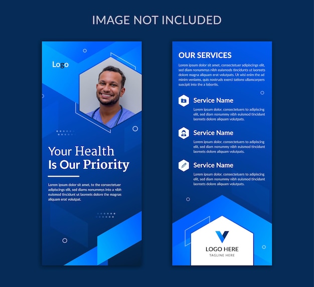 Medical healthcare rack card or dl flyer template