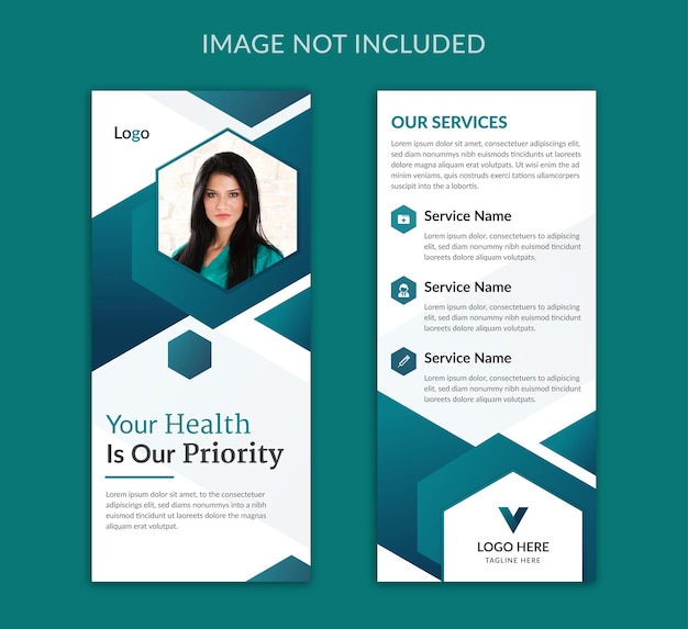 Medical healthcare rack card or dl flyer template