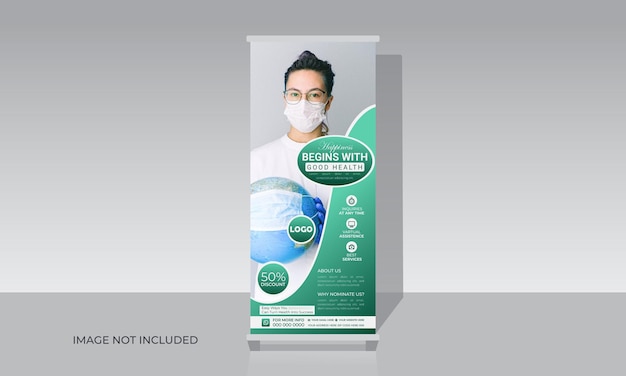 Medical healthcare roll up banner stand template