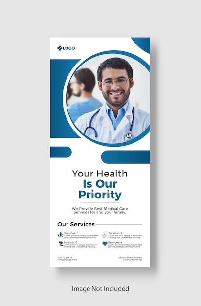 Vector medical healthcare rollup banner and standee medical healthcare design template