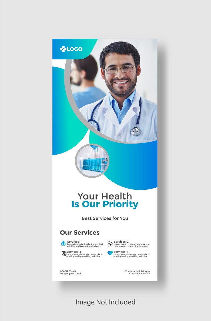 Medical healthcare rollup banner and standee medical healthcare design template