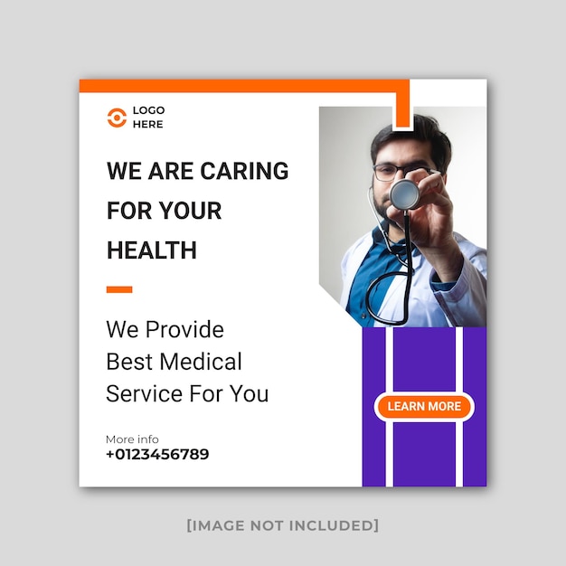 Medical healthcare service social media instagram post or social media web banner Premium Vector