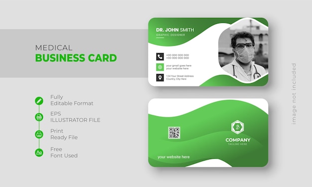 Medical healthcare services business card template design
