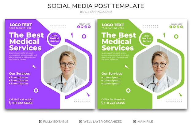 Medical healthcare social media banner template design