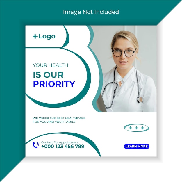 Medical and healthcare social media banner template 