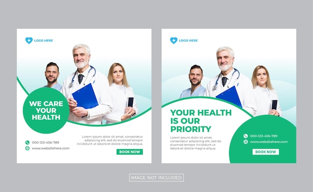 Vector medical healthcare social media banner