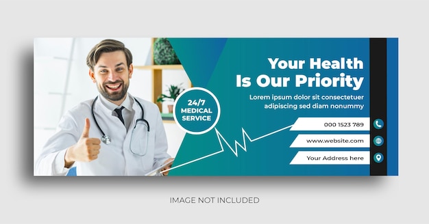 Vector medical and healthcare social media facebook cover and web banner design