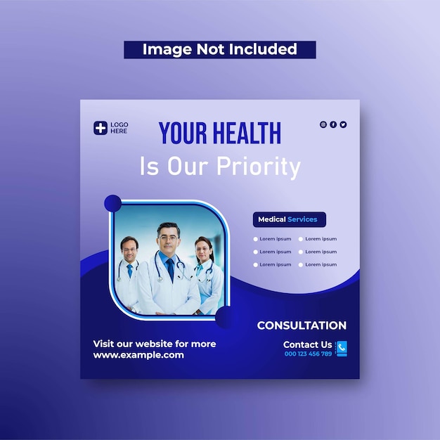 medical healthcare social media or instagram post template