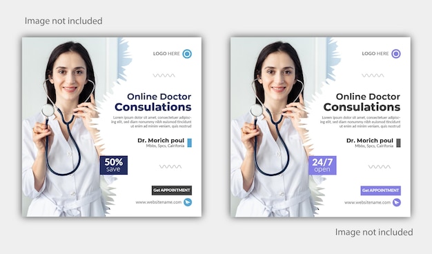 Medical and healthcare social media or instagram post template