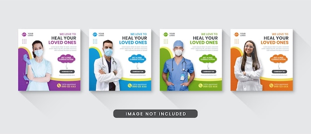 Vector medical and healthcare social media instagram post template