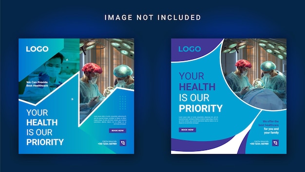 Vector medical healthcare social media or medical amp healthcare instagram post template