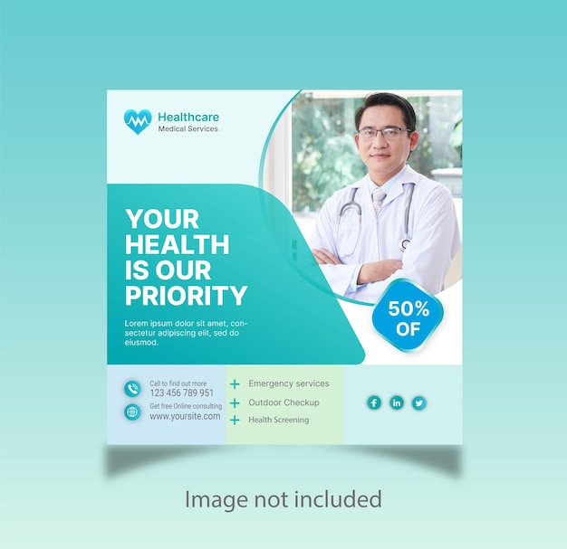 Medical healthcare social media post design