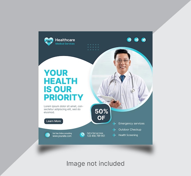 Medical healthcare social media post design