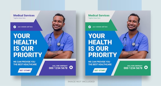 Medical healthcare social media post instragam banner design