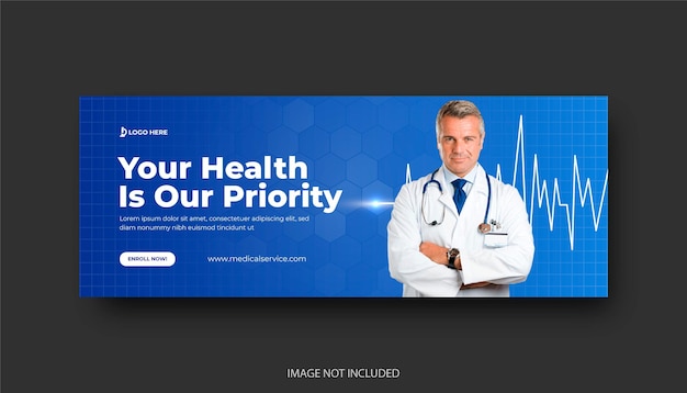 의료 의료 소셜 미디어 게시물 또는 페이스 북 표지 배너 디자인 템플릿