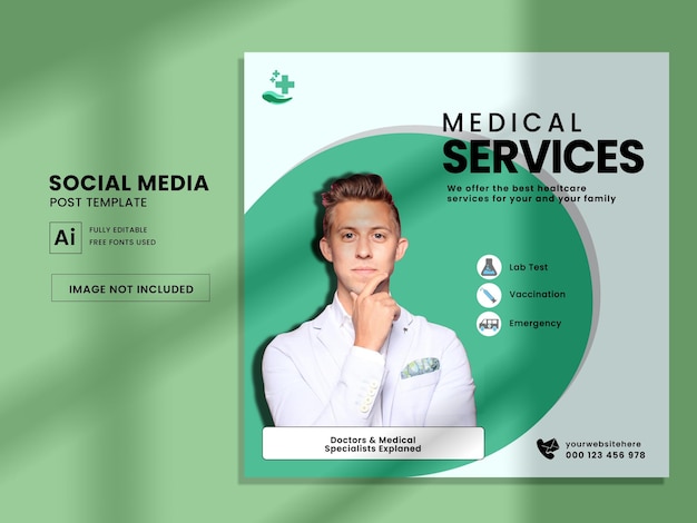 Vector medical healthcare social media post and promotion banner premium vector