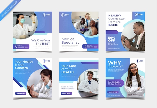 Medical and healthcare social media post template