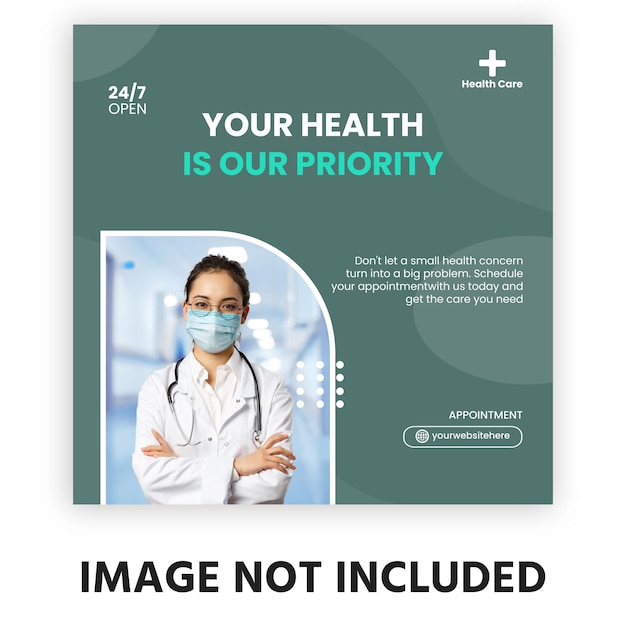 Vector medical healthcare social media post template