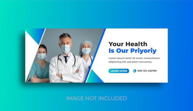 Medical healthcare social media post amp web banner design template