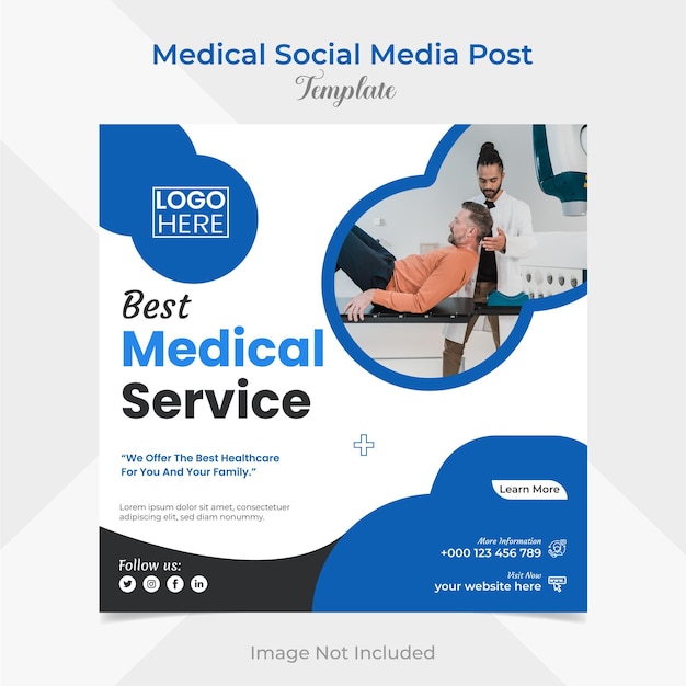 Vettore design di post sui social media e banner web per l'assistenza sanitaria e medica