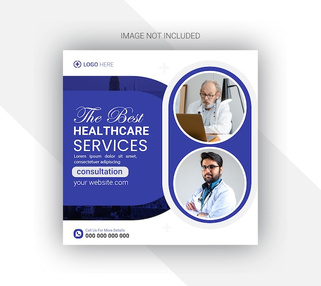 medical healthcare social media post and web banner template