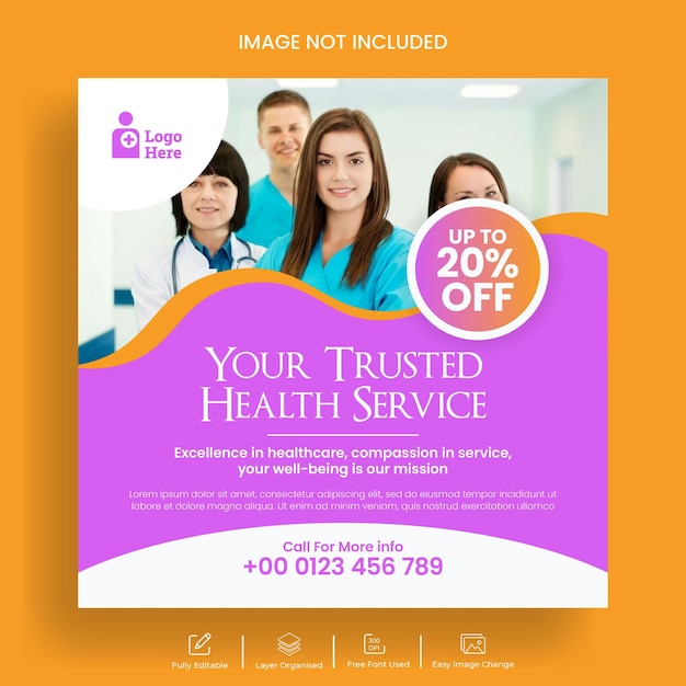 Medical healthcare social media posts banner and instagram post template