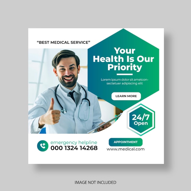 medical and healthcare social media and web banner design