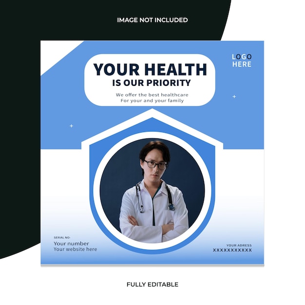 Medical Healthcare Social media web Banner and post template