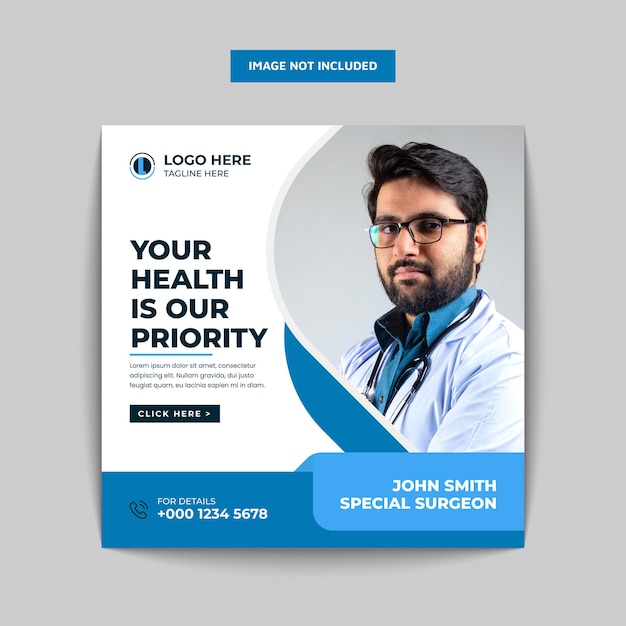 Medical healthcare social media web banner template