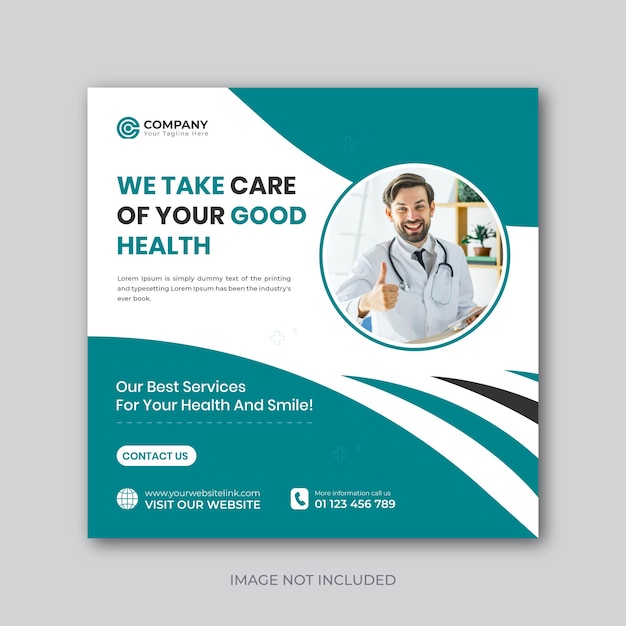 medical healthcare solution medical service social media post design