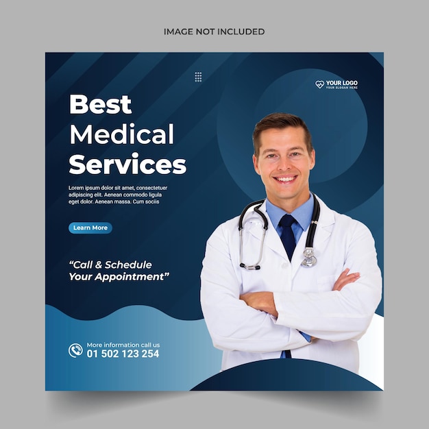 Medical healthcare template for Instagram post