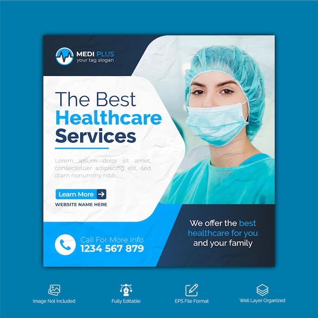 Medical healthcare template for instagram post