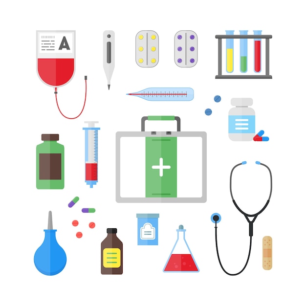 Medical healthcare tool and equipment set.