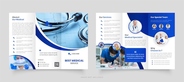 Vector medical healthcare trifold brochure template