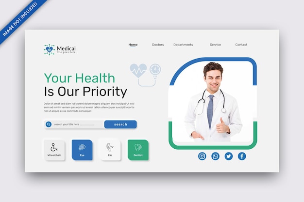 Medical healthcare UI UX landing page design