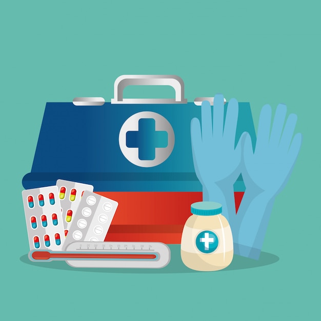 medical healthcare with set icons