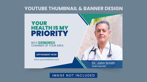 Medical Healthcare YouTube Thumbnail and Banner Template