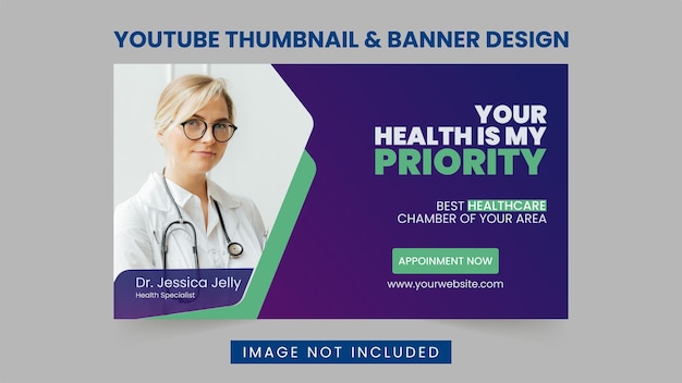 Medical Healthcare YouTube Thumbnail and Banner Template