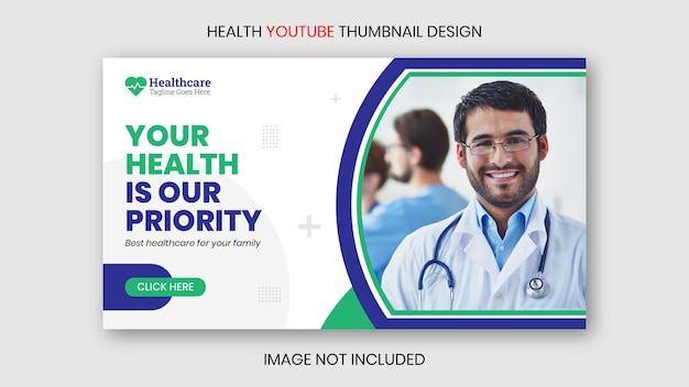 Medical healthcare youtube thumbnail and web banner Premium template