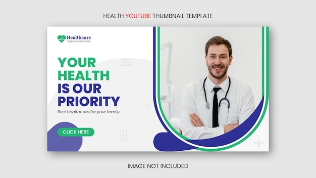 Medical healthcare youtube thumbnail and web banner Premium template