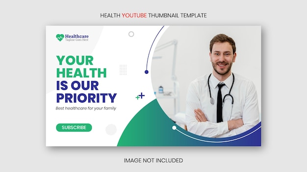 Medical healthcare youtube thumbnail and web banner premium template