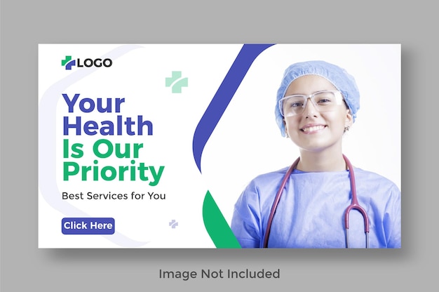 medical healthcare youtube thumbnail and web banner template design