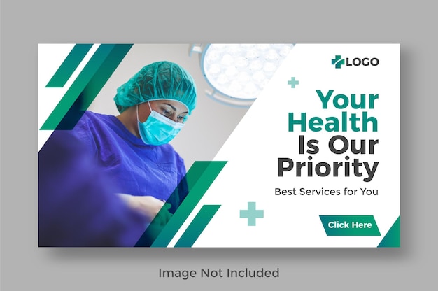 Medical healthcare youtube thumbnail and web banner template design