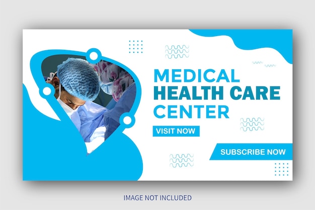 medical healthcare youtube thumbnail web banner video cover thumbnail template