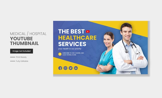 Medical healthcare youtube thumbnail and web banner