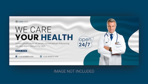 medical healthy care facebook cover design template