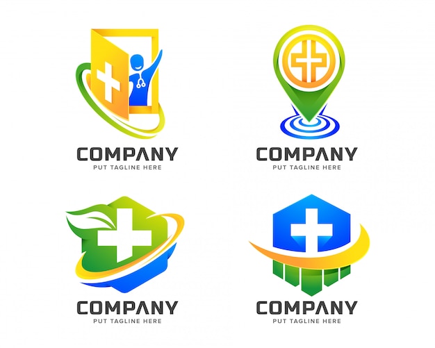 Медицинский госпиталь логотип шаблон для компании