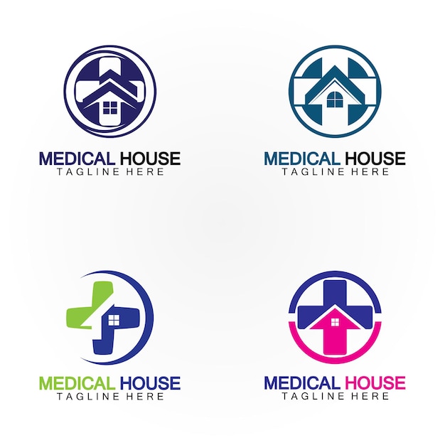 Medical house healthcare logo vector design template