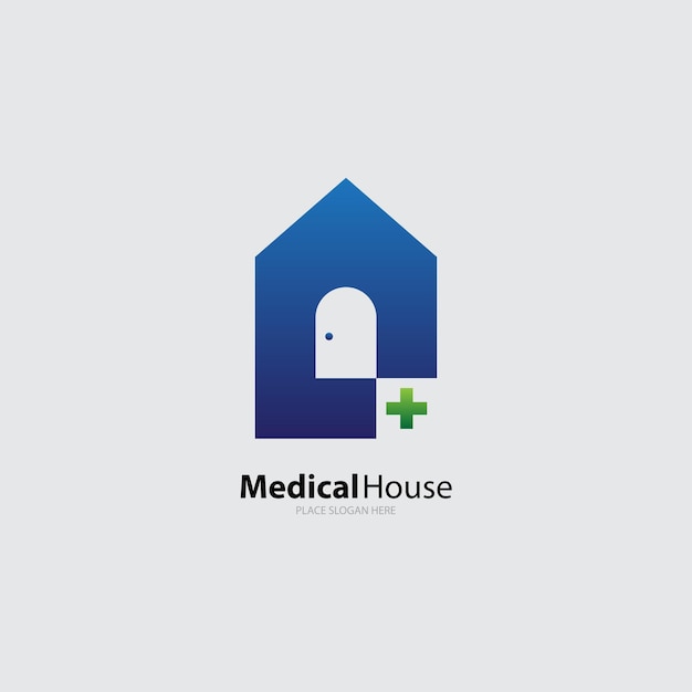 Vector medical house logo template design vector, emblem, design concept, creative symbol