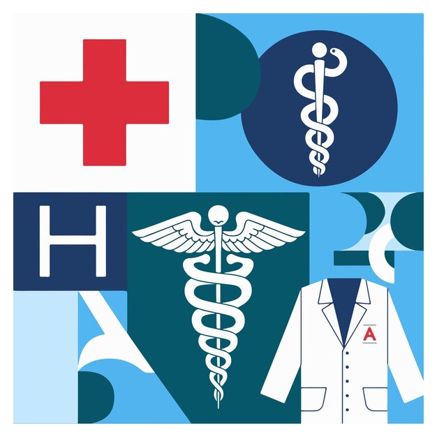 Vector medical icon set containing doctor medicine hospital treatment healthcare nurse pills clinic